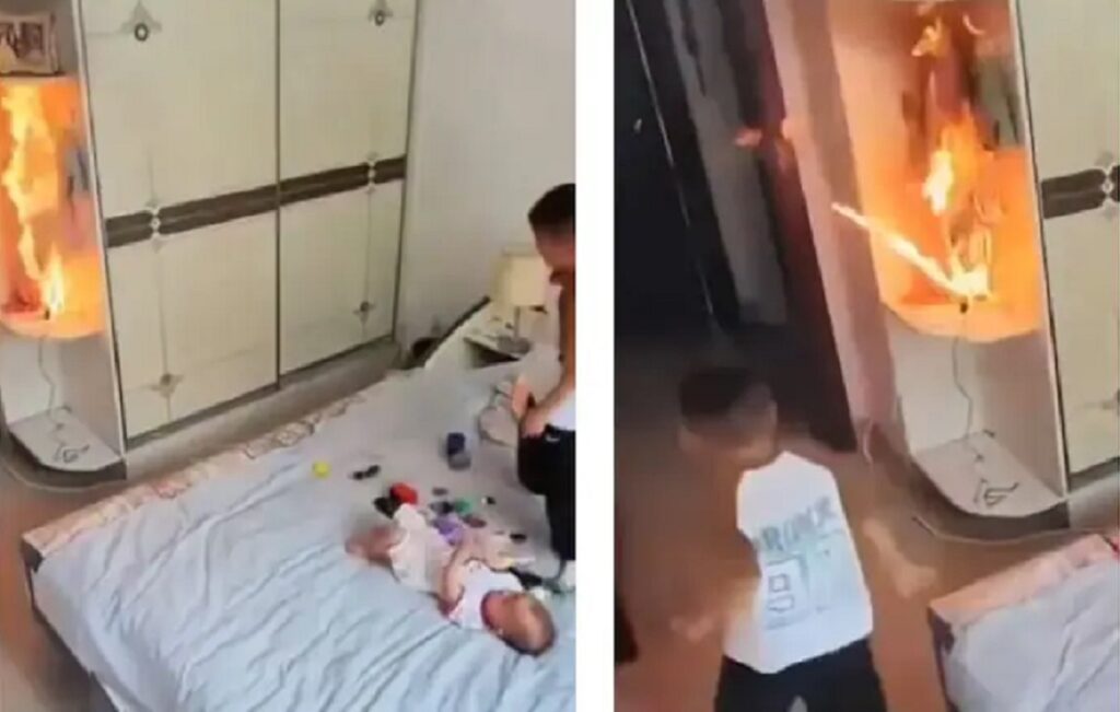 Little Firefighter Saves his Younger Sister