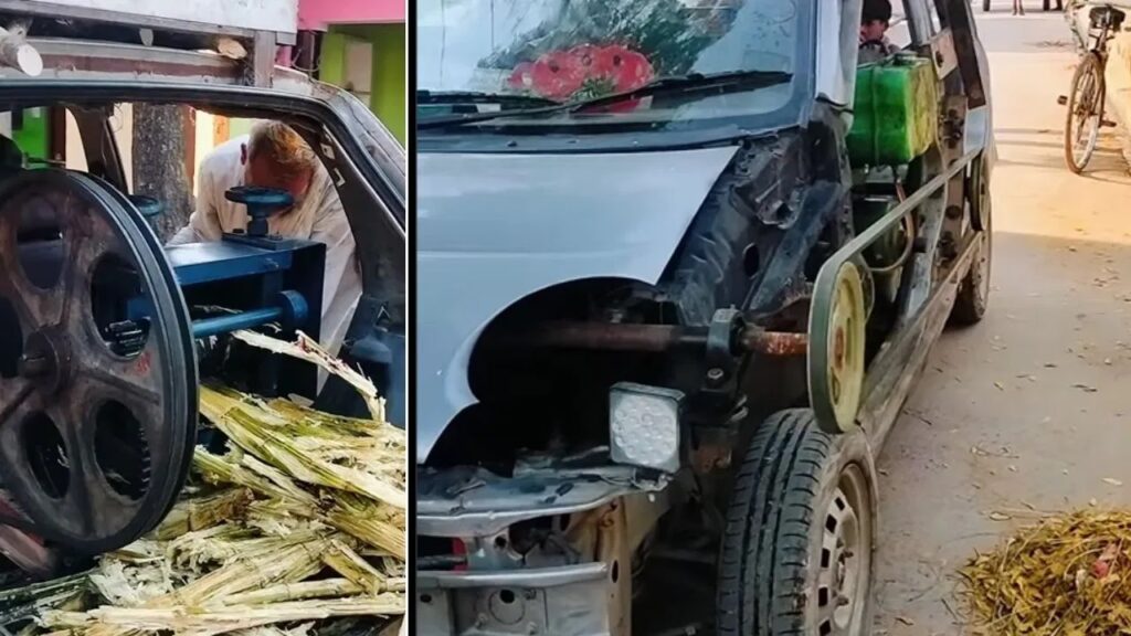 Sugarcane Juice Cart in Car