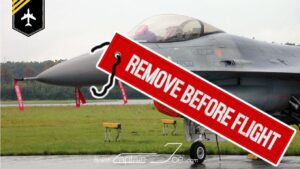 Red Tags On Fighter Jet